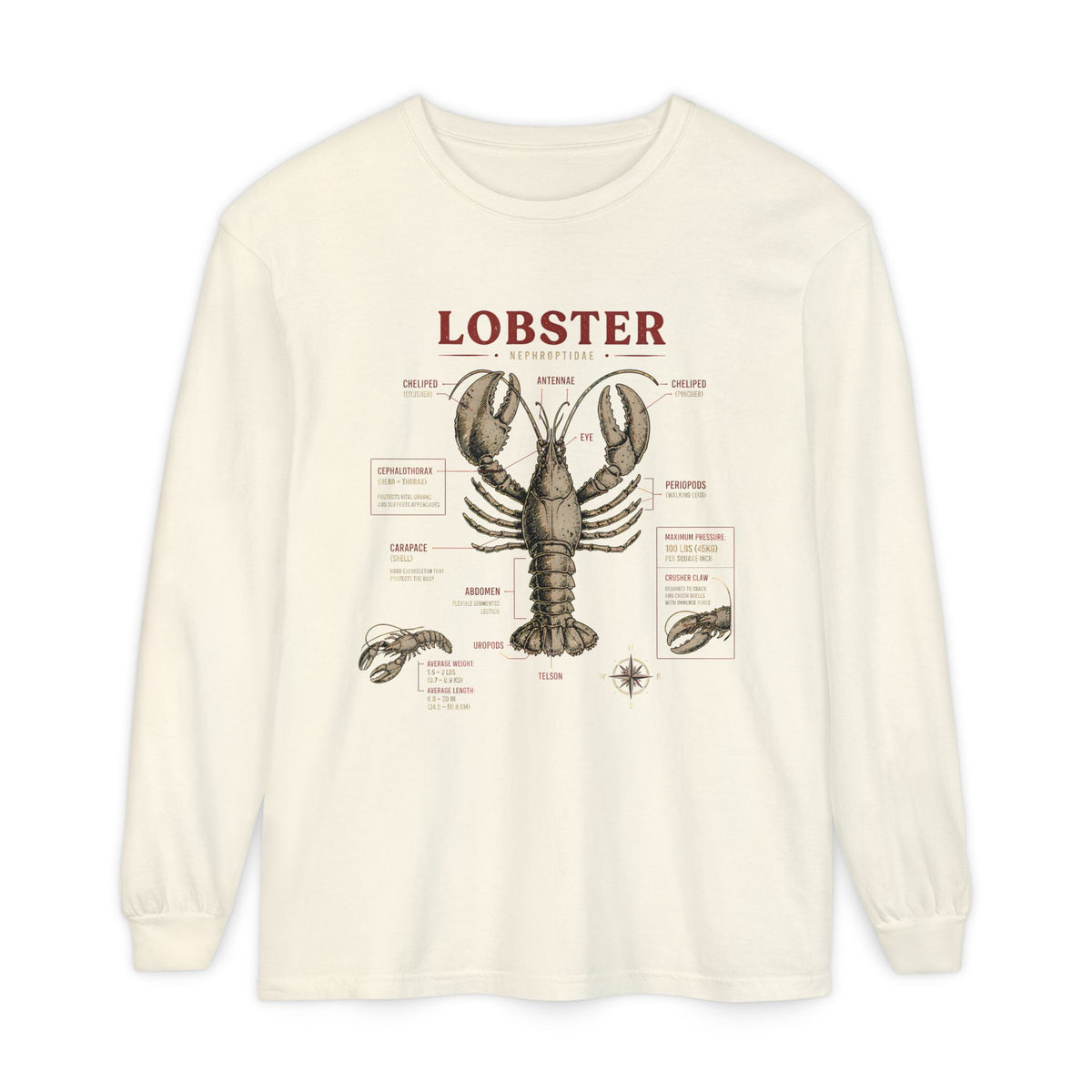 Lobster Anatomy Long Sleeve Tee