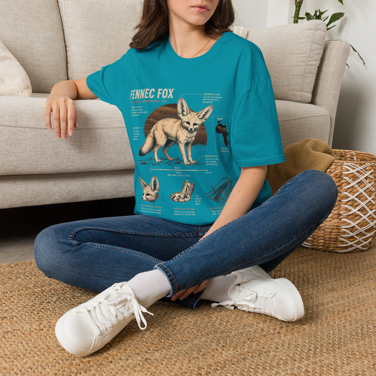 Fennec Fox Anatomy Tee — Illustrated Desert Fox Graphic T-Shirt