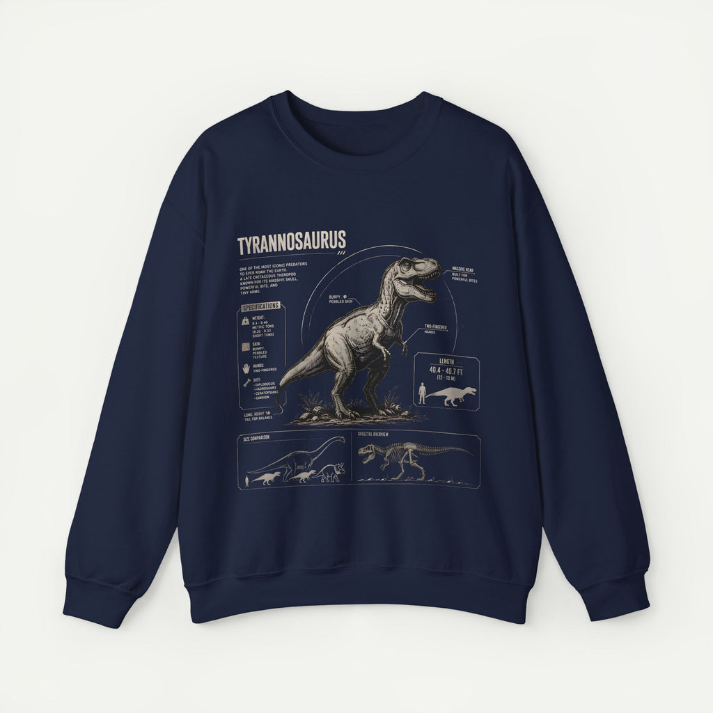 Tyrannosaurus Anatomy Sweatshirt — Vintage Dino Diagram Pullover