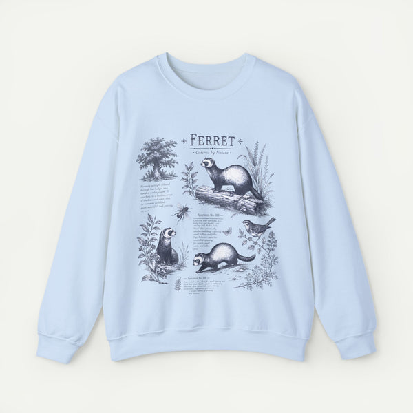 Ferret Anatomy Crewneck Sweatshirt — Vintage Wildlife Graphic
