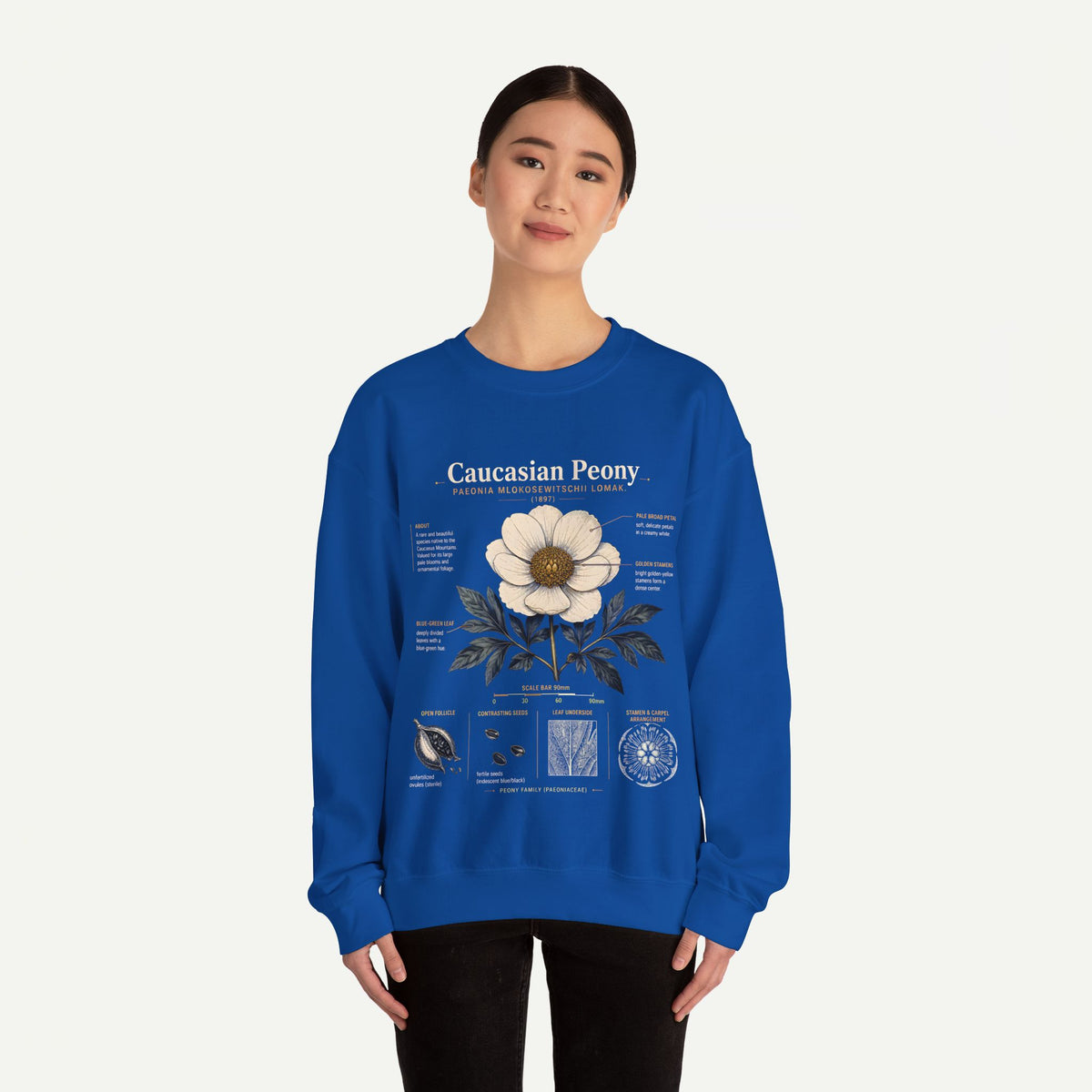 Caucasian Peony Botanical Crewneck Sweatshirt