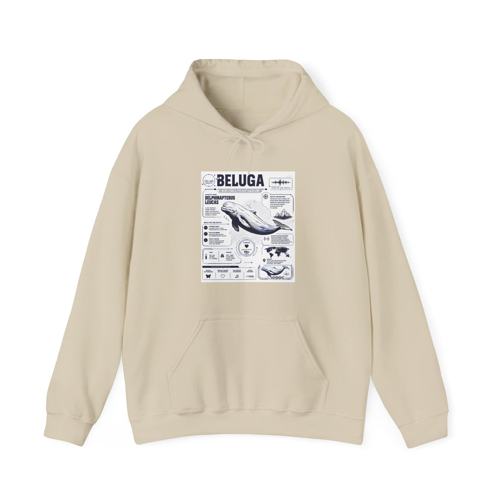 Beluga Whale Graphic Hoodie - Marine Life Diagram Sweatshirt