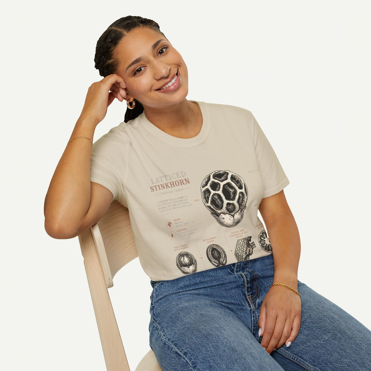 Botanical Latticed Stinkhorn  Anatomy  Vintage Naturalist Shirt