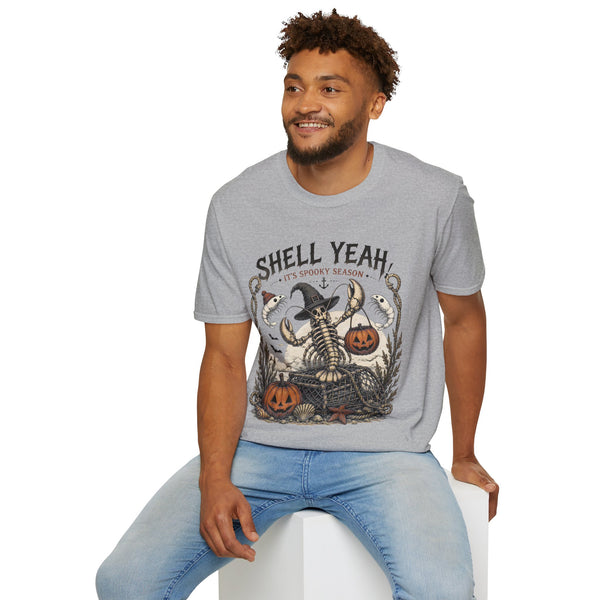 Shell Yeah! It's Spooky Season Tee — Halloween Crab Witch Graphic T-Shirt