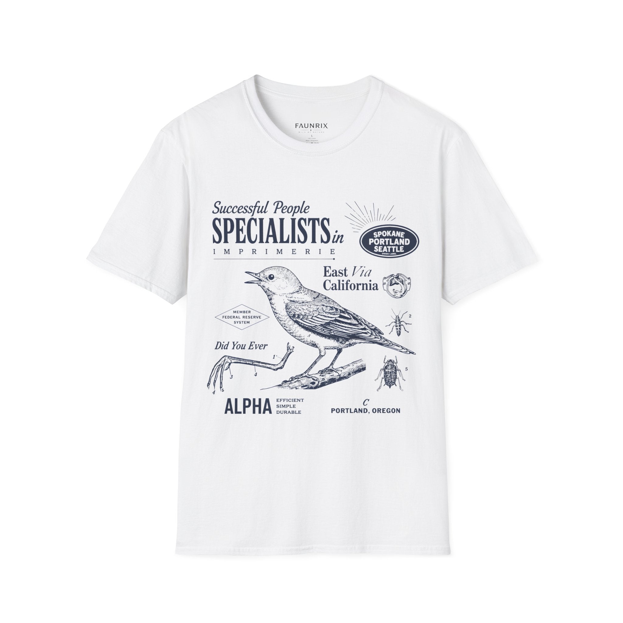 Specialists in Imprimerie Vintage Bird Tee — East Via California Graphic T-Shirt Secondary image