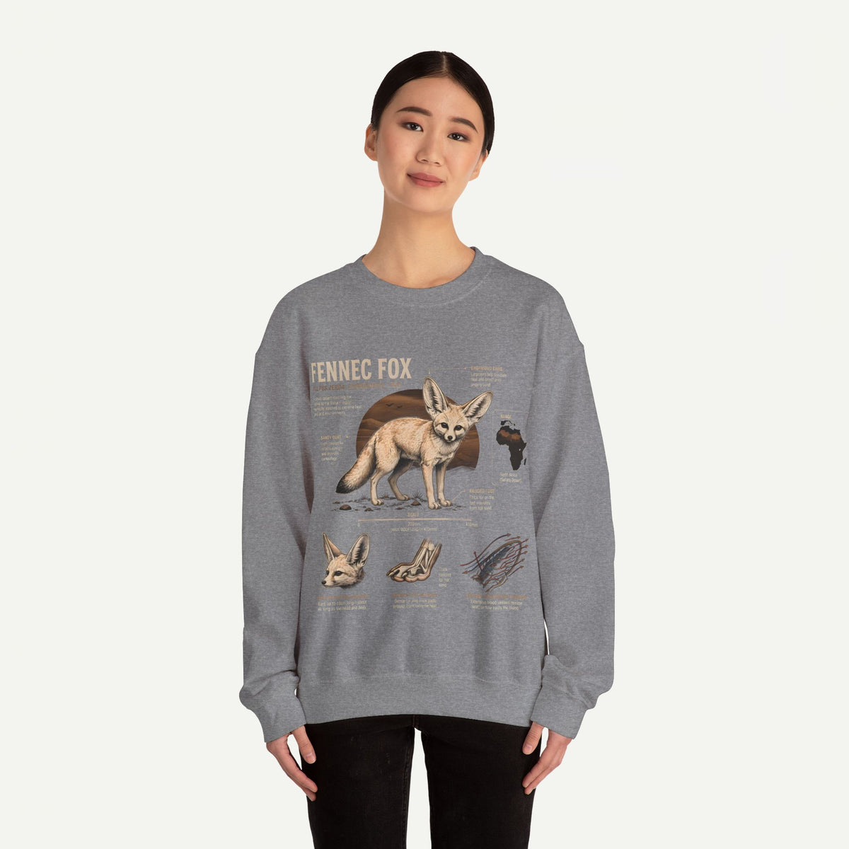Fennec Fox Anatomy Sweatshirt – Wildlife Anatomy Crewneck