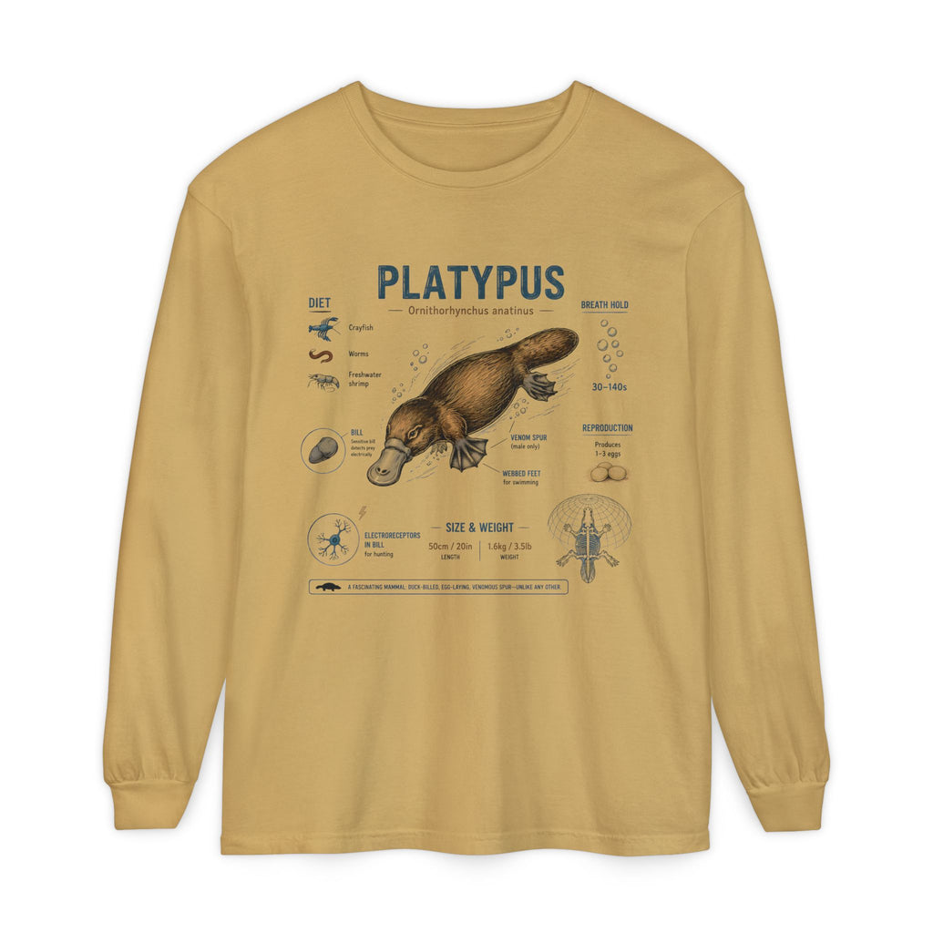 Platypus Anatomy Long Sleeve Tee — Illustrated Scientific Graphic