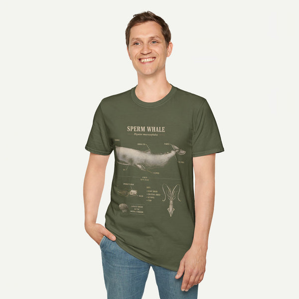 Sperm Whale Anatomy T-Shirt — Vintage Marine Biology Diagram Tee
