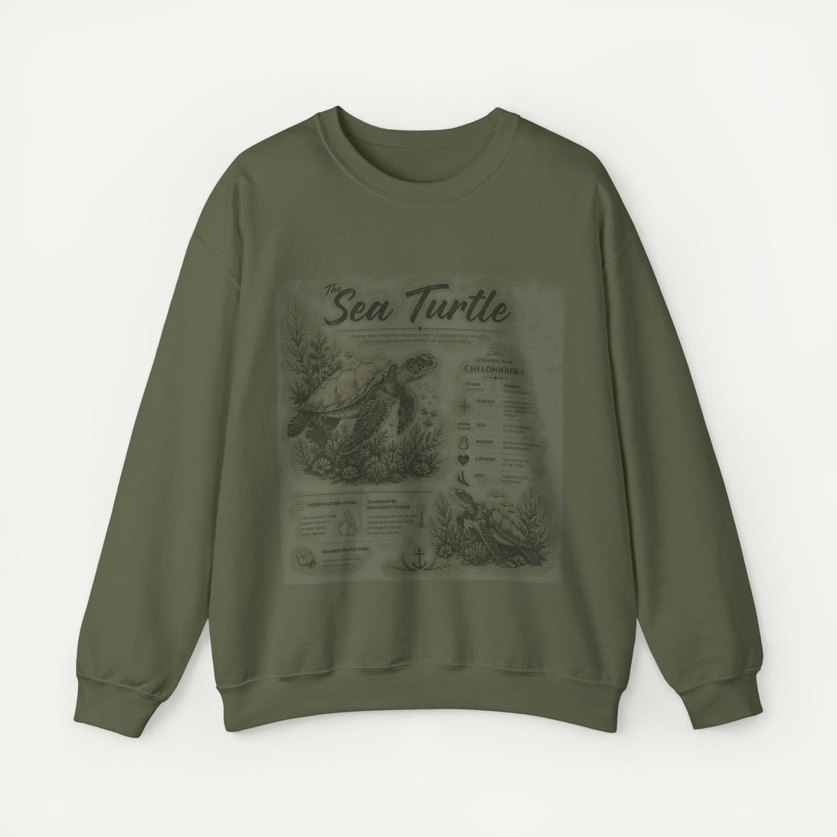Sea Turtle Anatomy Crewneck Sweatshirt