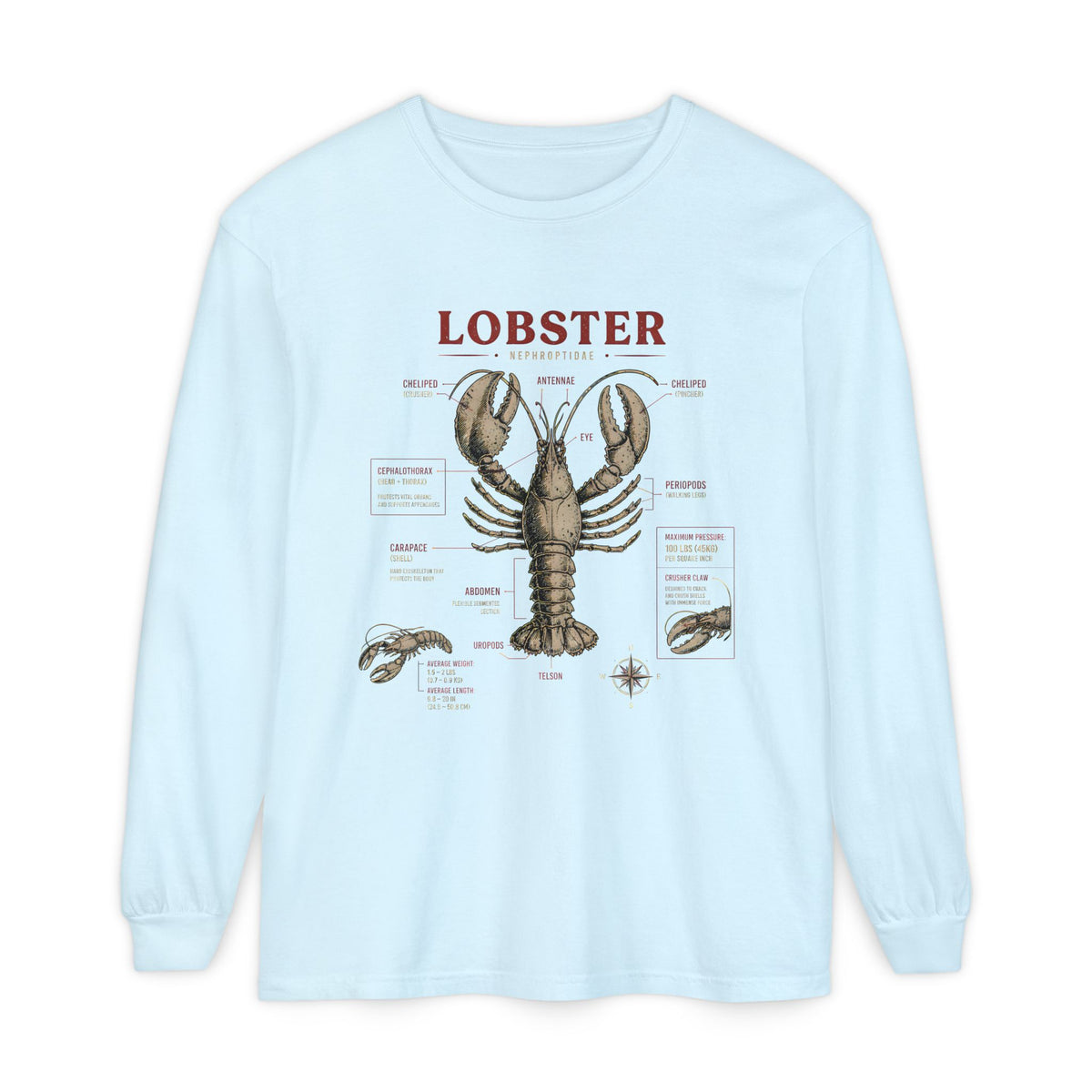 Lobster Anatomy Long Sleeve Tee