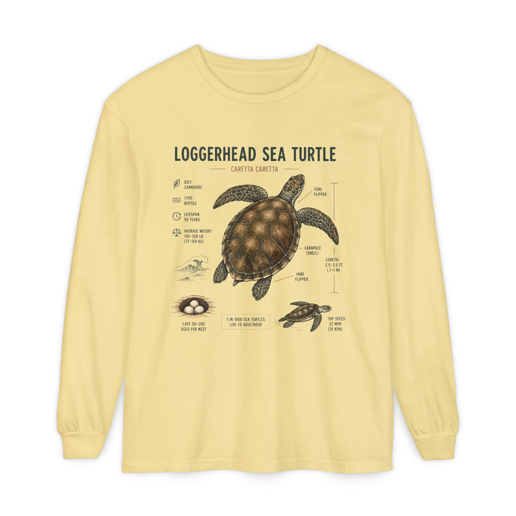 Loggerhead Sea Turtle Anatomy Long Sleeve Tee