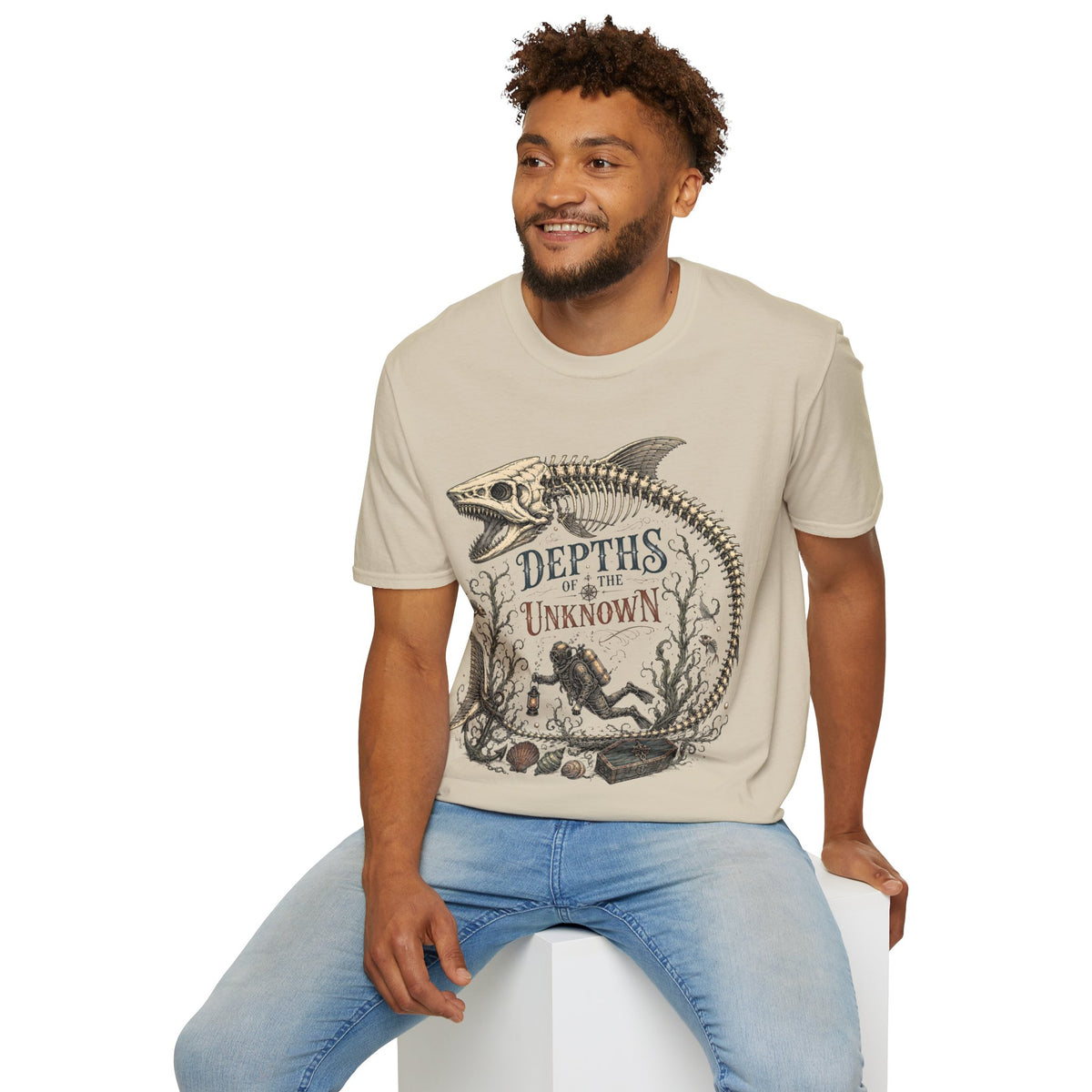 Depths of the Unknown Fish Skeleton T-Shirt