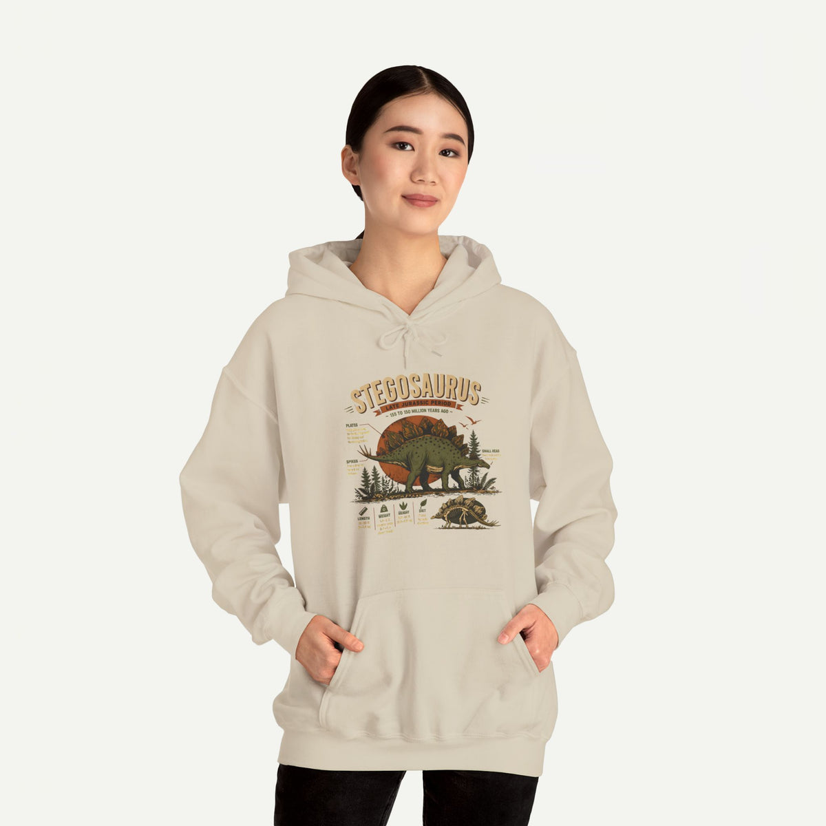 Stegosaurus Vintage Anatomy Hoodie – Retro Dino Nature Sweatshirt