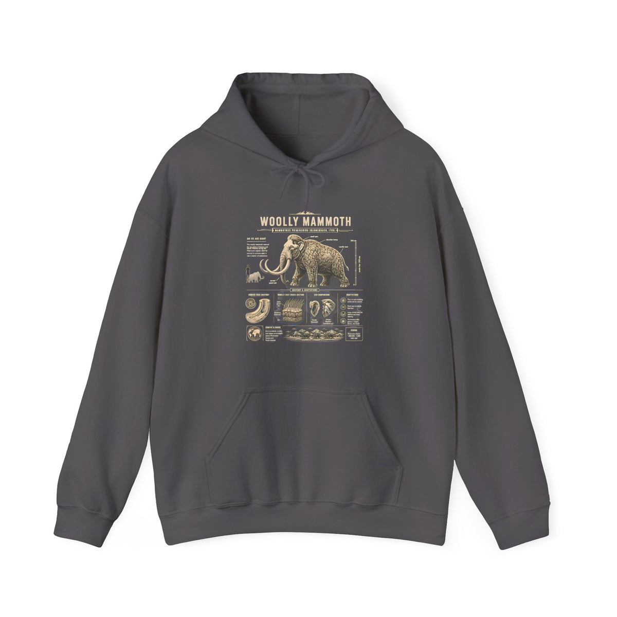 Woolly Mammoth Diagram Hoodie — Vintage Natural History Graphic Sweatshirt