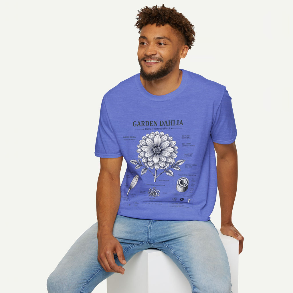 Dahlia Botanical Tee — 'Garden Dahlia' Floral Anatomy T-Shirt
