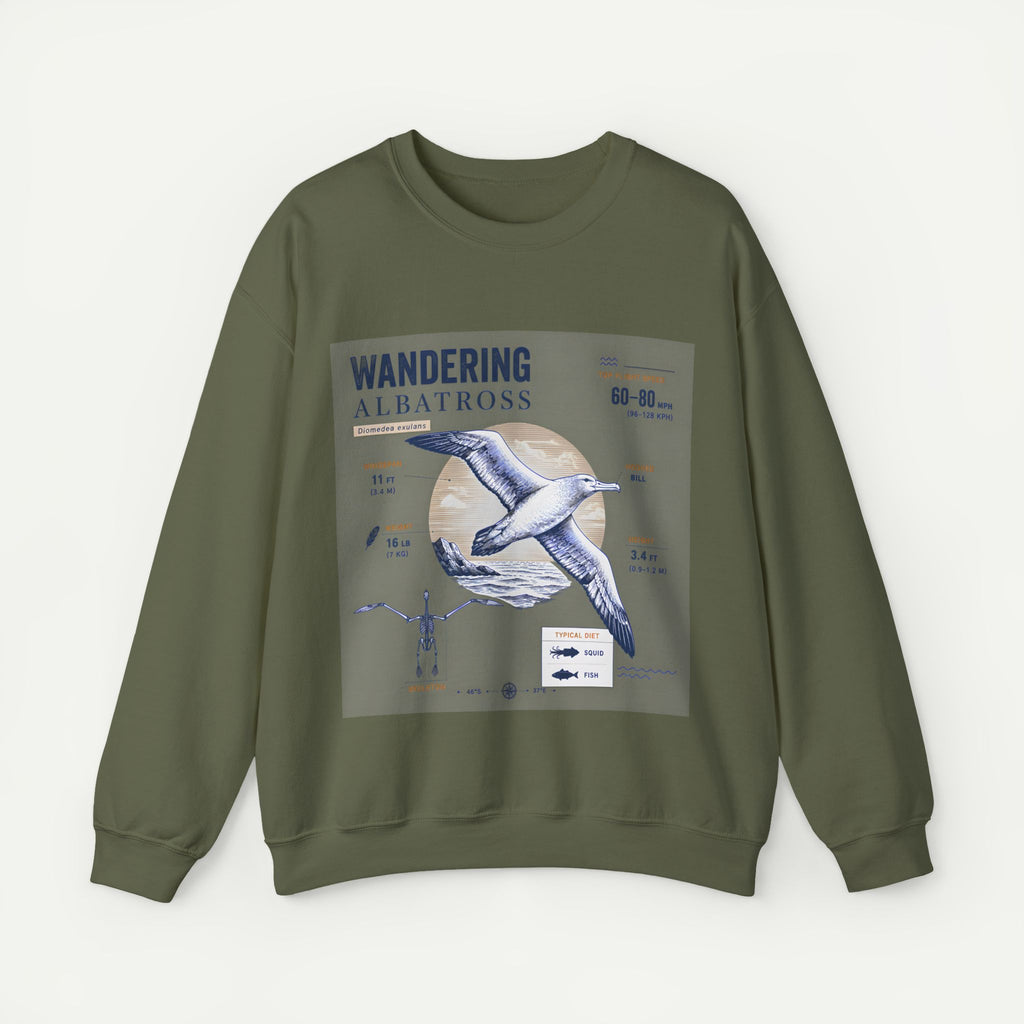 Wandering Albatross Anatomy Sweatshirt — Vintage Seabird Illustration