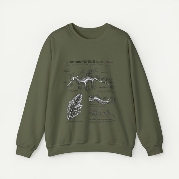 Botanical Anatomy Sweatshirt — Vintage Phycodurus Eques Seaweed Illustration