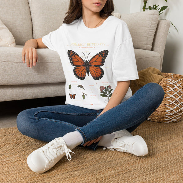 Monarch Butterfly Anatomy T-Shirt — Vintage Nature Illustration Tee