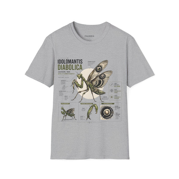 Praying Mantis Botanical Anatomy T-Shirt — Mantis Taxonomy Graphic Tee
