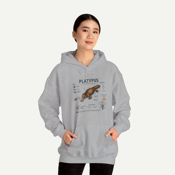 Platypus Anatomy Hoodie — Scientific Illustration Pullover for Nature Lovers