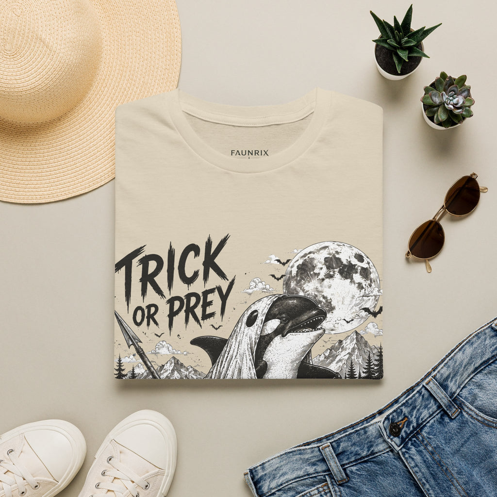 T-Shirt — Trick or Prey Halloween Orca Tee
