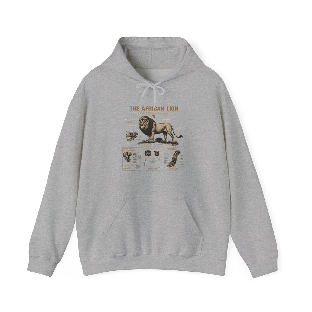 African Lion Anatomy Hoodie — Vintage Wildlife Illustration Sweatshirt Main image