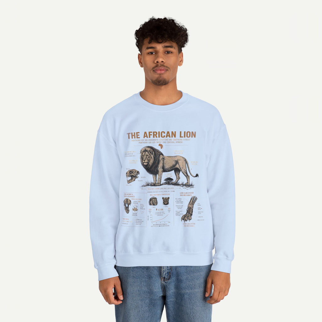 African Lion Anatomy Crewneck Sweatshirt