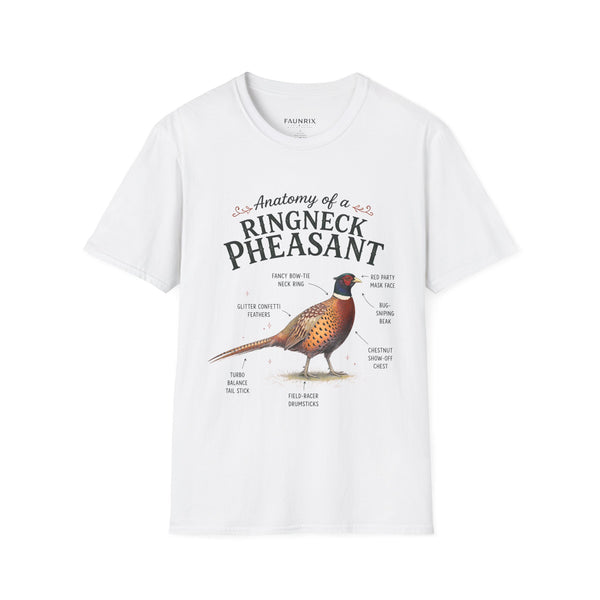 Ringneck Pheasant Anatomy T-Shirt — Illustrated Bird Diagram Tee