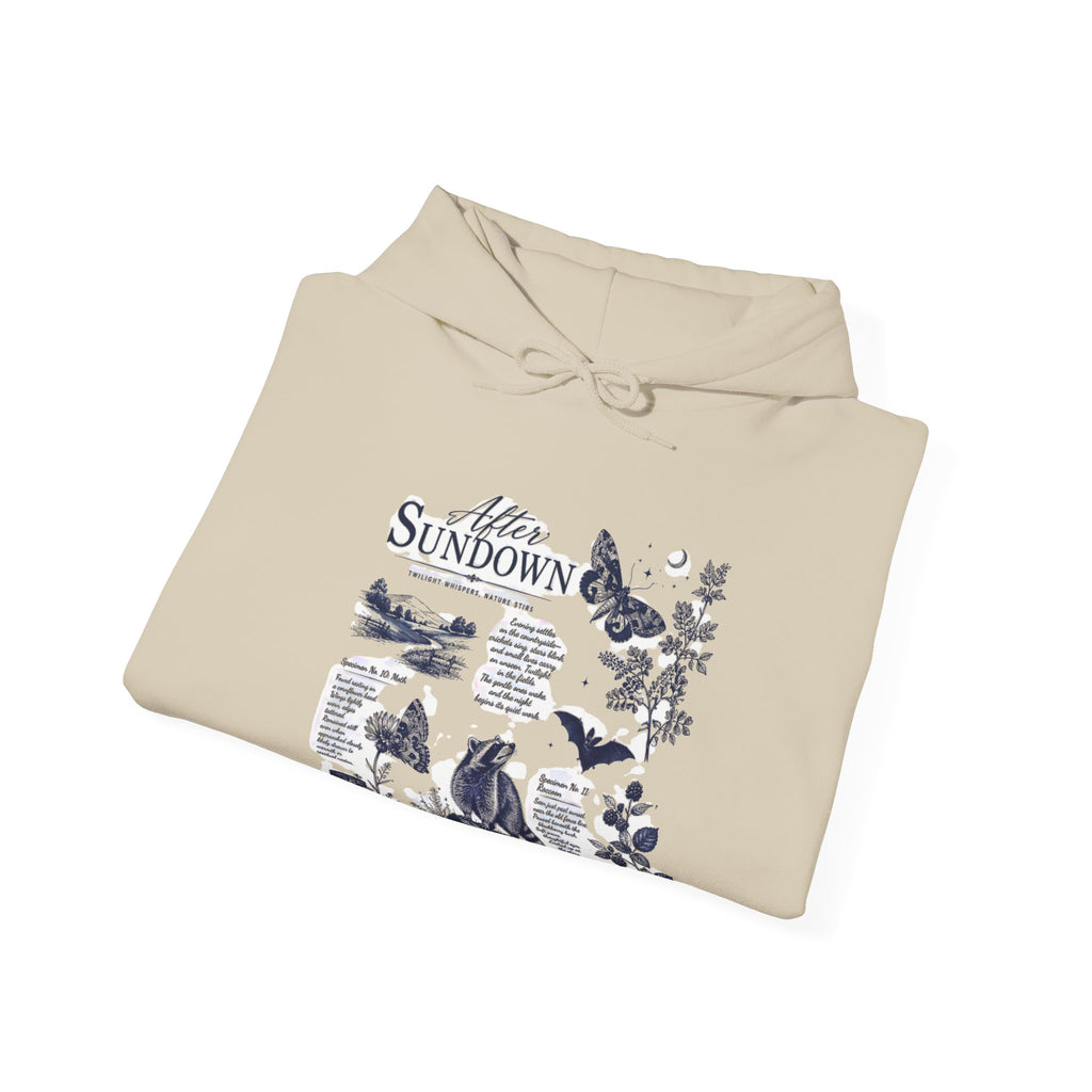 Sunset Foxes Hoodie — "After Sundown" Nature Graphic Pullover