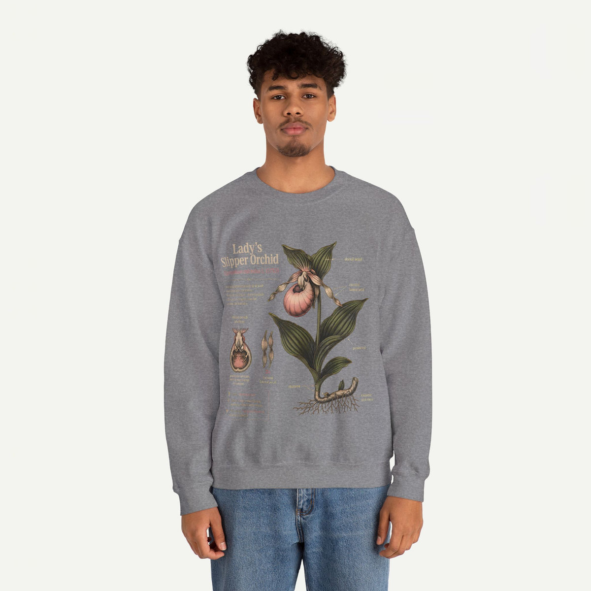 Lady's Slipper Orchid Botanical Sweatshirt