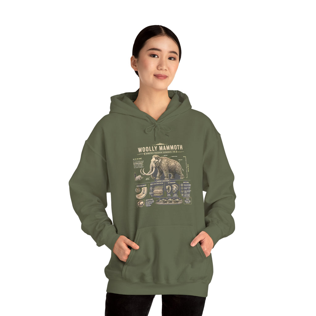 Woolly Mammoth Diagram Hoodie — Vintage Natural History Graphic Sweatshirt