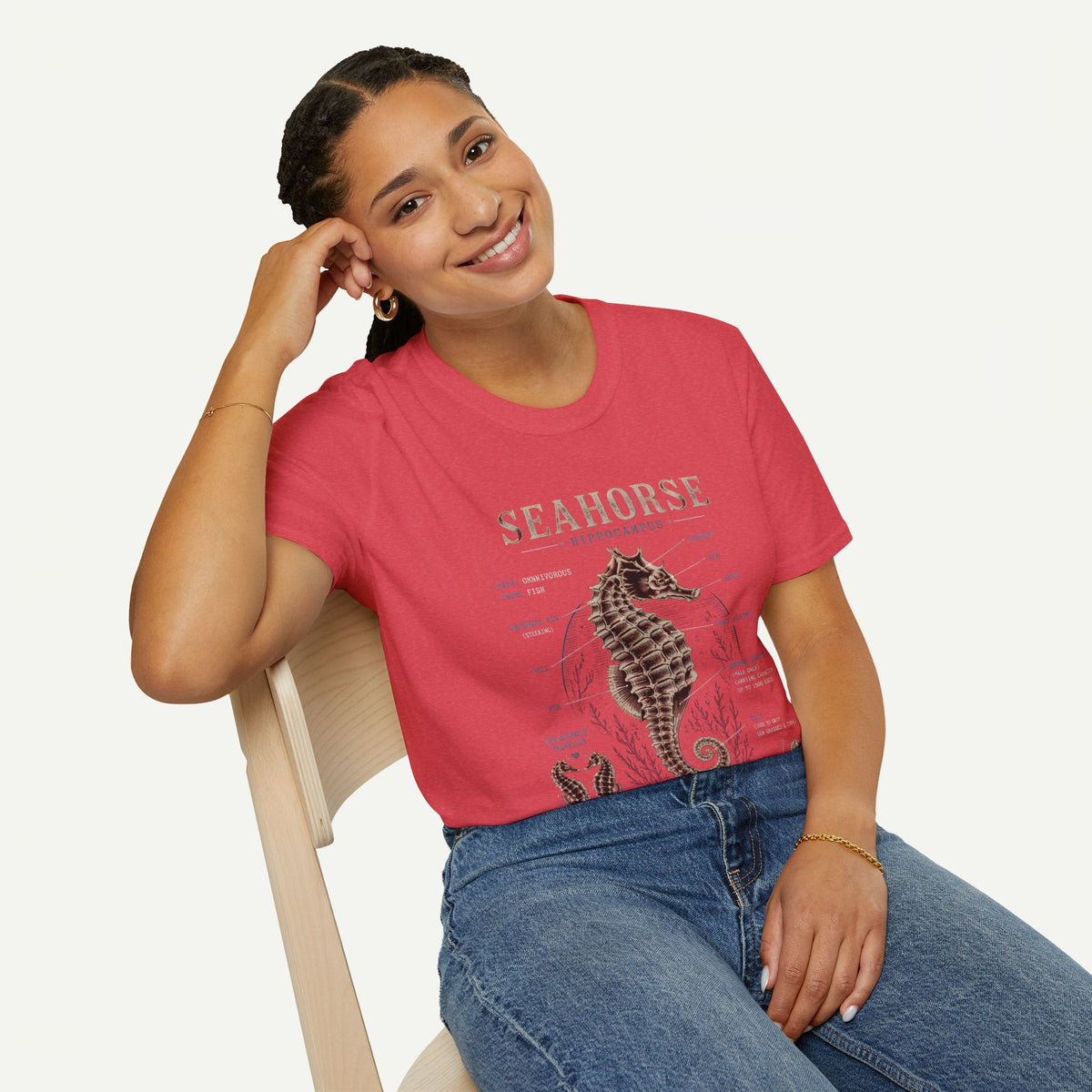 Seahorse Anatomy Tee — Vintage Marine Biology T-Shirt