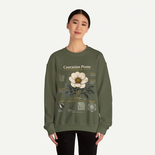Caucasian Peony Botanical Crewneck Sweatshirt