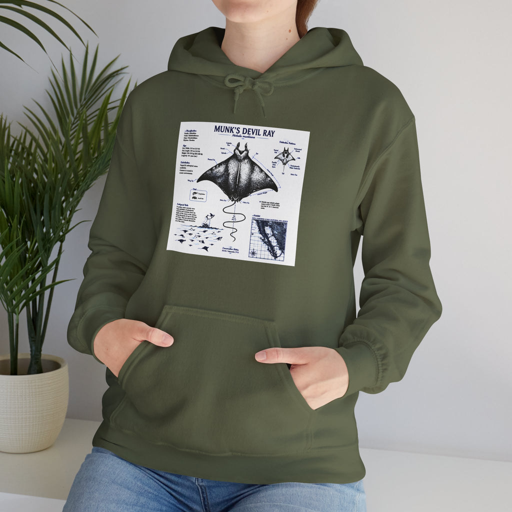 Manta Ray Anatomy Hoodie — Marine Life Graphic Pullover