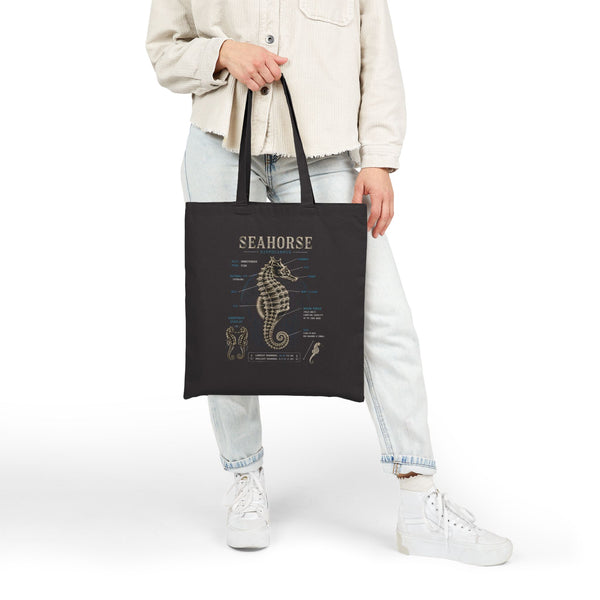 Seahorse Anatomy  Vintage Marine Biology Tote Bag