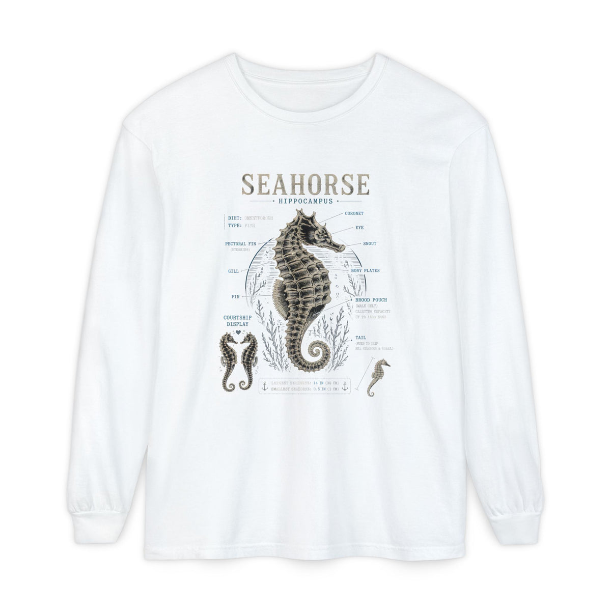 Seahorse Anatomy Long Sleeve Tee