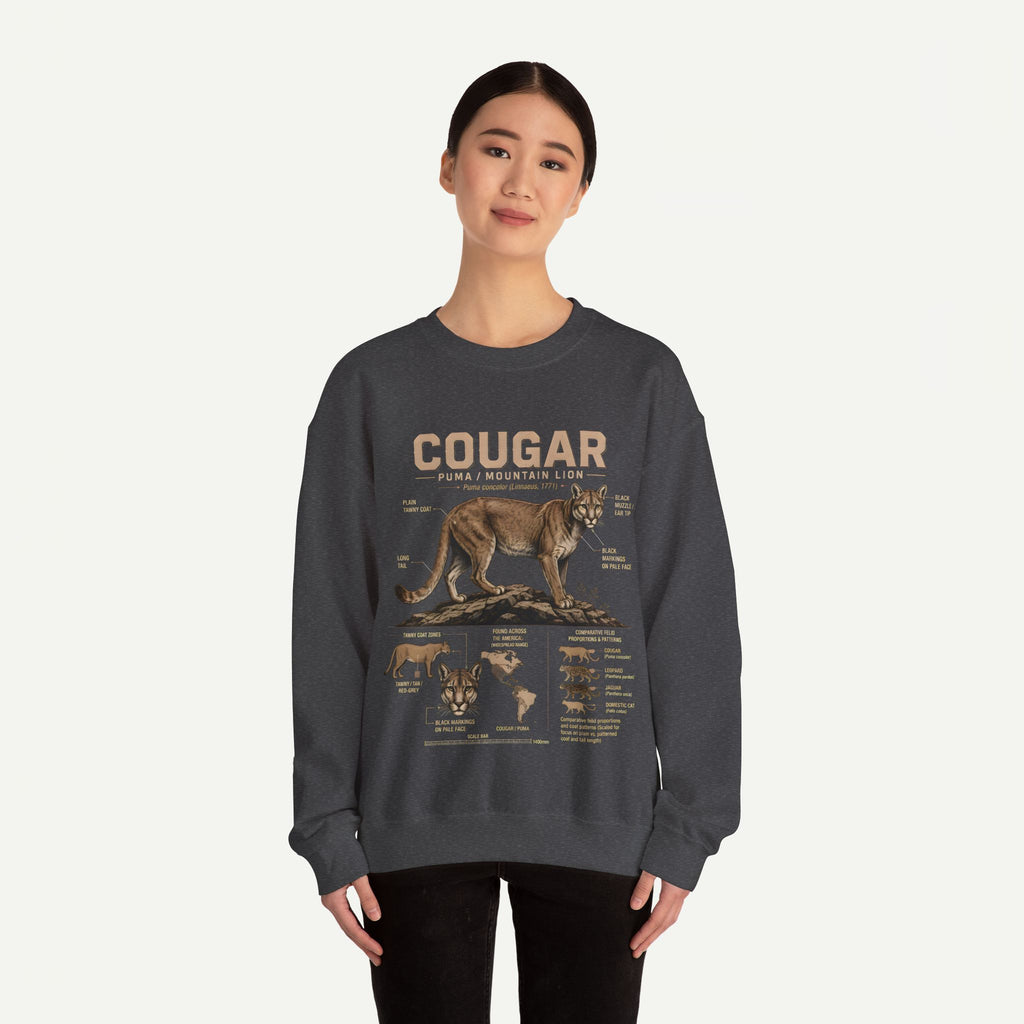Cougar Anatomy Sweatshirt – Puma / Mountain Lion Educational Crewneck
