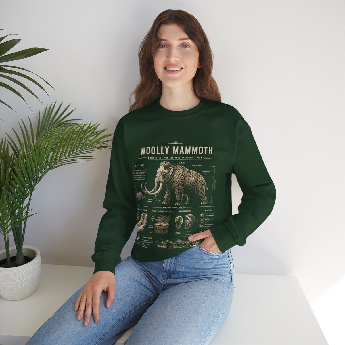 Woolly Mammoth Anatomy Sweatshirt — Vintage Natural History Crewneck