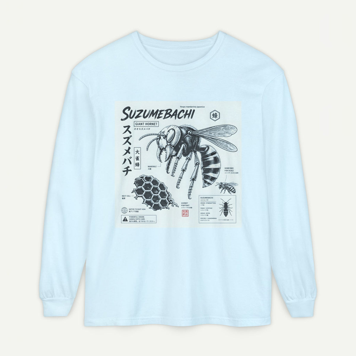 Suzumebachi Japanese Hornet Anatomy Long Sleeve Tee