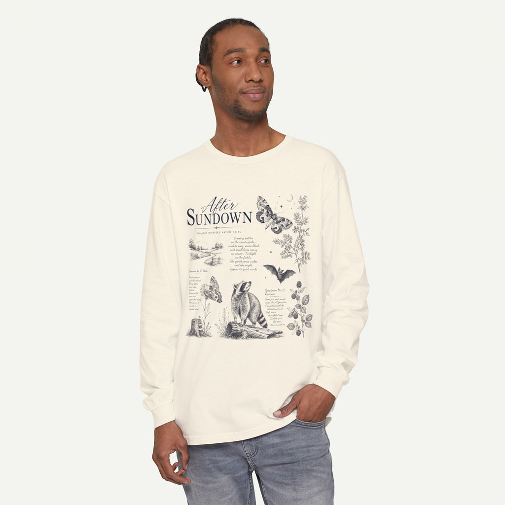 After Sundown Long Sleeve Tee — Night Nature Wildlife Graphic
