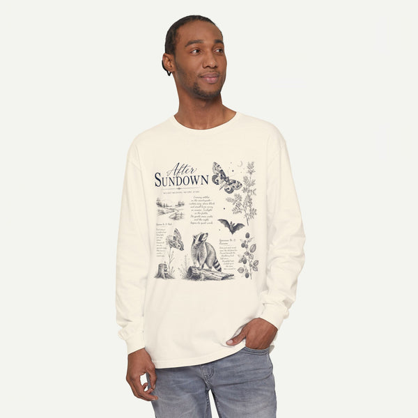 After Sundown Long Sleeve Tee — Night Nature Wildlife Graphic
