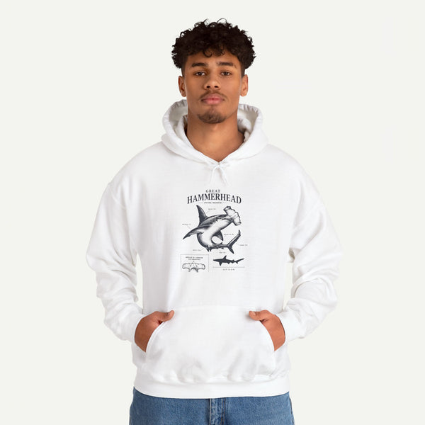 Hammerhead Shark Anatomy Hoodie – Marine Biology Graphic