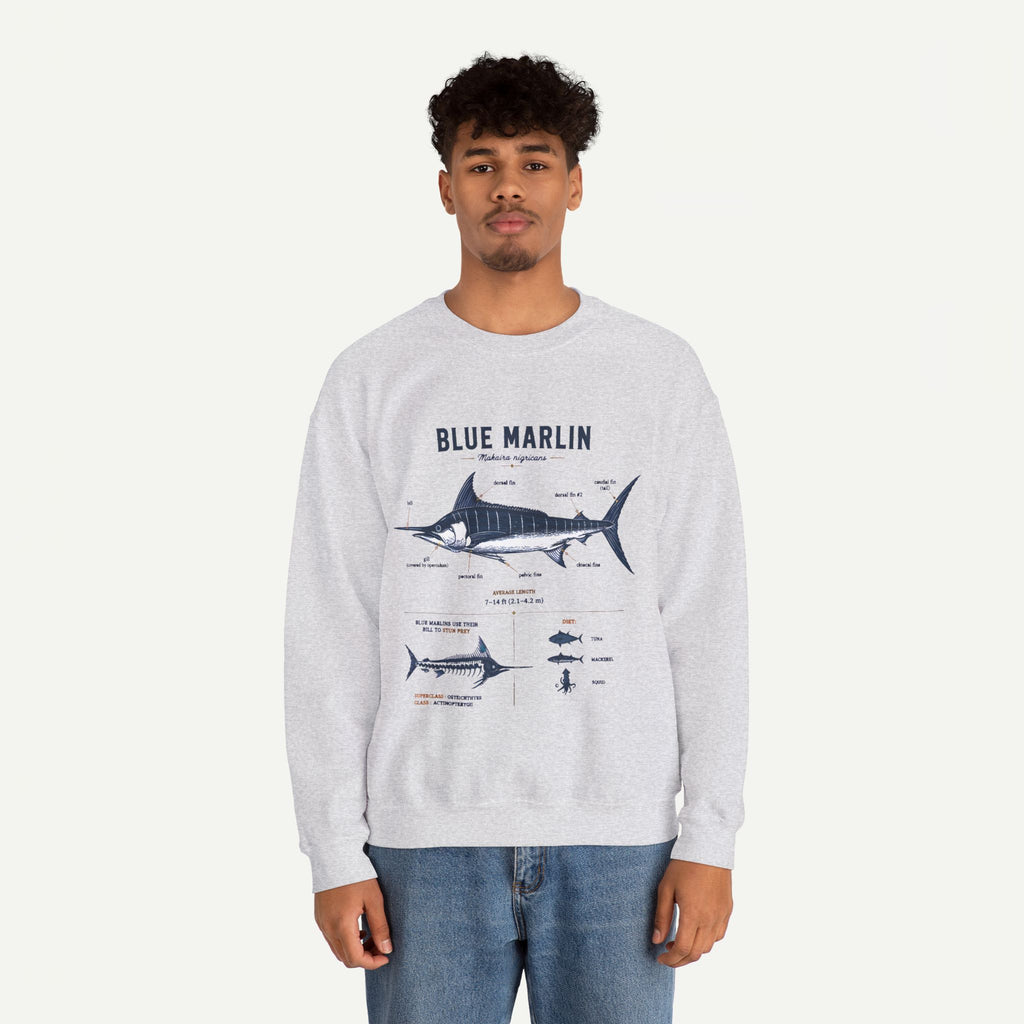 Blue Marlin Fish Anatomy Sweatshirt