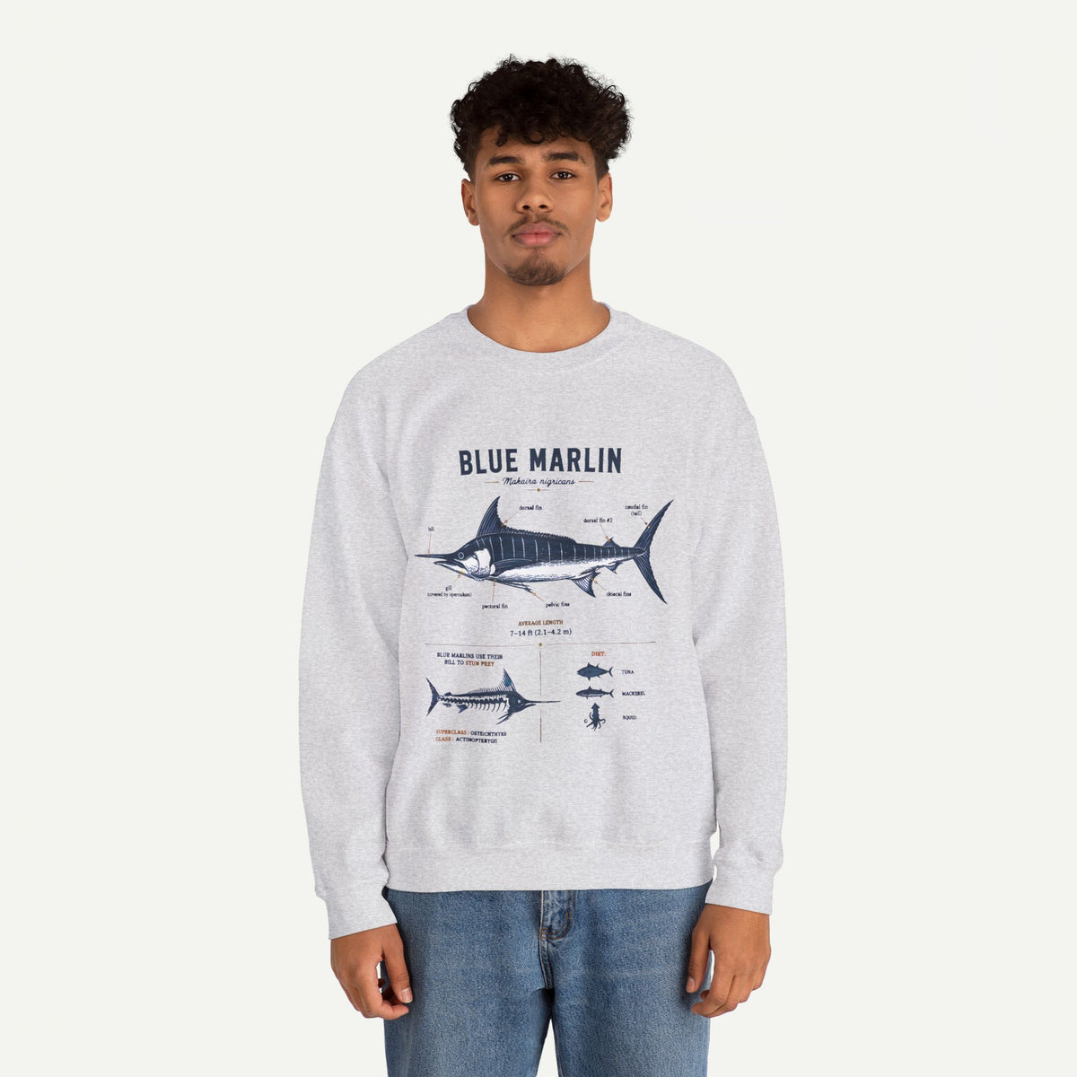 Blue Marlin Fish Anatomy Sweatshirt