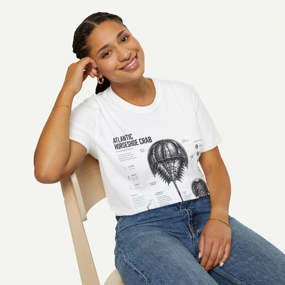 Horseshoe Crab Anatomy T-Shirt — Atlantic Horseshoe Crab Illustration