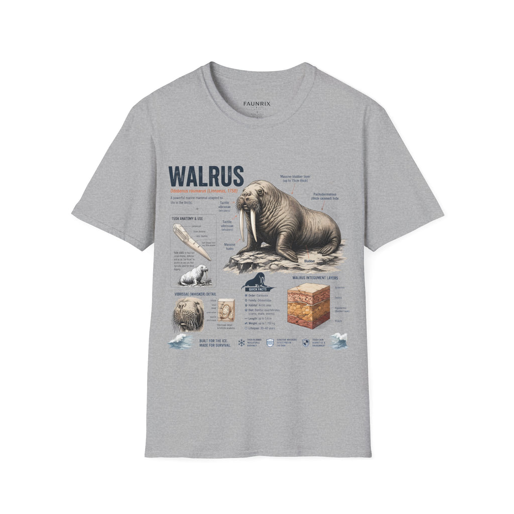 Walrus Anatomy T-Shirt — Illustrated Marine Mammal Facts Tee