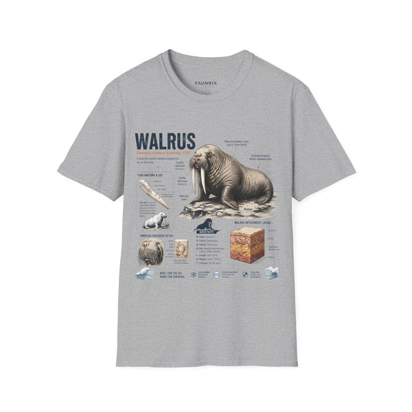 Walrus Anatomy T-Shirt — Illustrated Marine Mammal Facts Tee