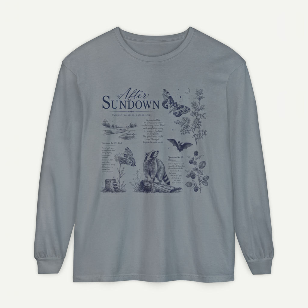 After Sundown Long Sleeve Tee — Night Nature Wildlife Graphic