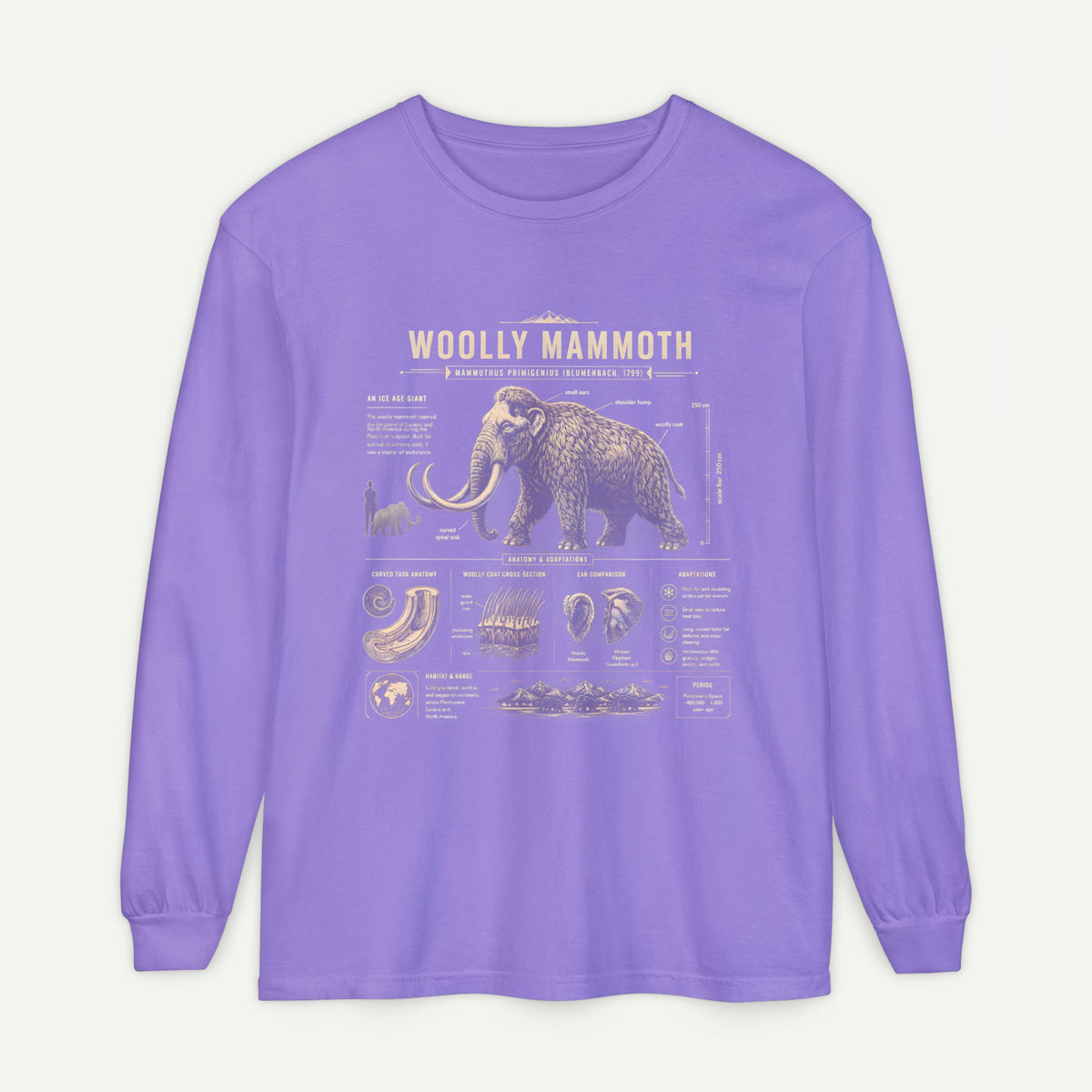 Woolly Mammoth Anatomy Long Sleeve Tee