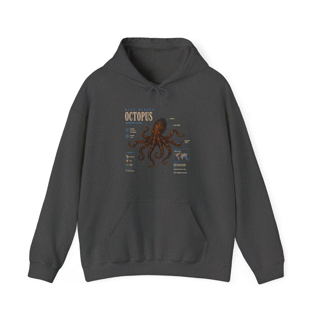 Octopus Specimen Hoodie — Vintage Marine Biology Illustration Sweatshirt